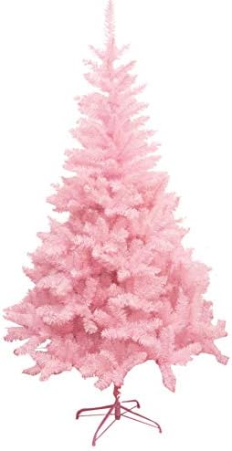 ZPEE Розова Изкуствена Коледна елха Без светлина, Материал PVC Бор Лесно се монтира Коледна украса Гола коледна Елха Подходящ за