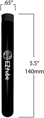 Тубус за съхранение на EZtube Премиум черен цвят - Голям, 5,5 инча – Лесно се отваря и затваря – Леки, водоустойчиви, херметически