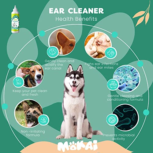 Препарат за почистване на ушите на кучета MOKAI и Котешки уши | Лекарство за лечение на ушни инфекции, кучета Служи като Средство