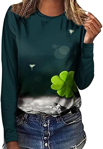 2023 Модни Памучен Блуза с Кръгло Деколте и Дълги ръкави, Тениска за Момичета, Есента-Годишна Жена Тениска CC