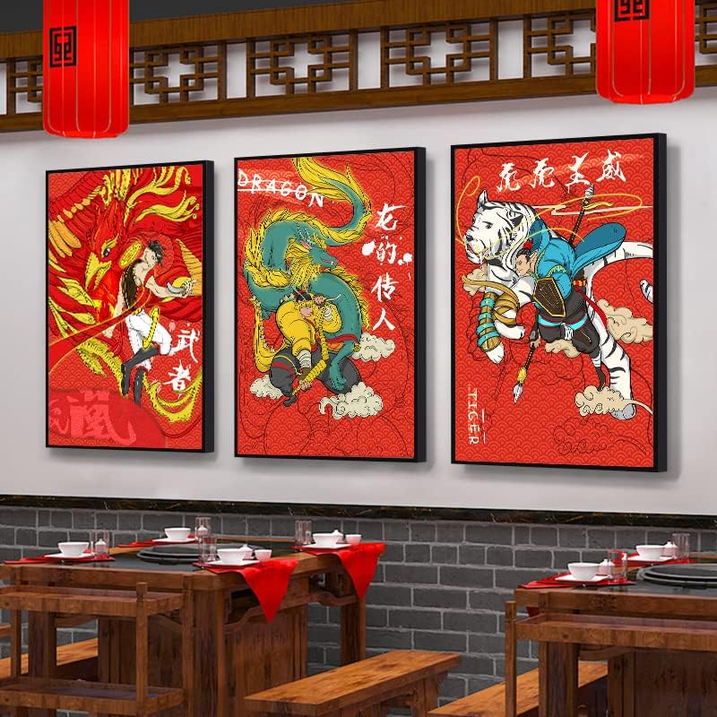 Национален прилив на декоративна живопис нов китайски лъв танцово стени на хотела декоративна живопис стени в ресторанта на стенни картини празнична стенни карти