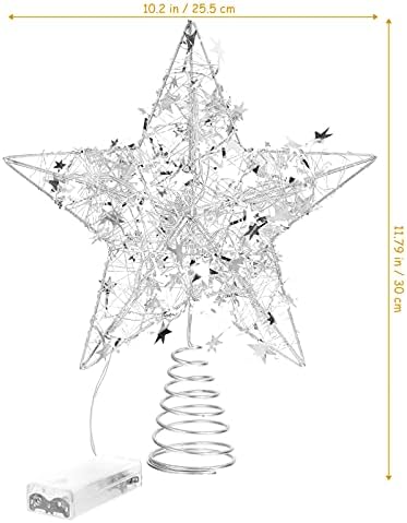универсални Топперы за Коледната елха, 5-Точков Звезда На Върха на дървото, Блестящо Желязо Изкуство, Led Звезда, Topper за Коледната Елха, Празнична Украса за Коледната