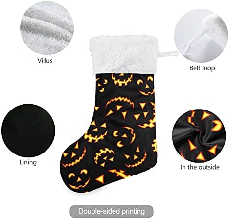 Коледни Чорапи ALAZA с шарките на Ужасите за Хелоуин, Класически Персонализирани Големи Чорапи, Бижута за Семейни Тържества, декорация за Партита, 1 опаковка, 17,7