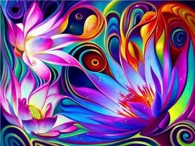 QGHZSCS Боята по Номера Цифрова Живопис на Цветя Абстрактно Занаят Украса за дома A5 (40x50 см, Без рамка)