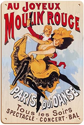Au Joyeux Moulin Rouge (Щастлив в Мулен Руж) - Танцово кабаре - Париж, Франция - Реколта театрална билборд 1890 - Художествена печат
