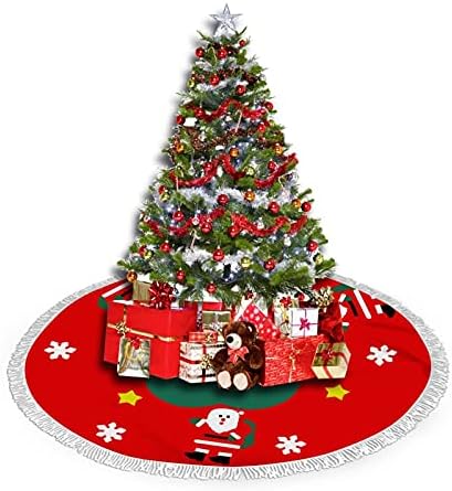 Поли за Коледната елха, Къса Плюшен Черна Пола за Коледната елха с Бял пискюл, Украшающая Пола-Елха, Основа за украса на Коледната