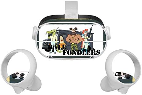 Луд Учен Карикатура Oculus Quest 2 на Кожата VR 2 Обвивки Слушалки и Контролери Стикер, Защитен Стикер Аксесоари