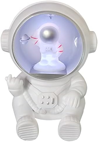 Говорител на Y-599 Big Head Astronaut Безжичен Портативен Bluetooth Bing Dun Dun Креативен Подарък Мини Джобно радио 4.2 Безжична Аудио Подкрепа TF карта TWS Стерео (сребрист)