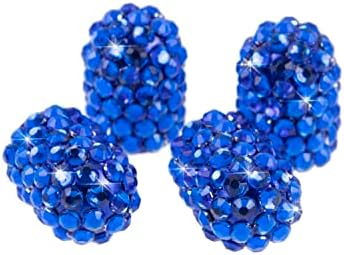 Модни Универсални Капачки за гуми с кристали на Кралския син цвят, Ръчно изработени, Изключително Вентил за гуми Bling, Непромокаеми