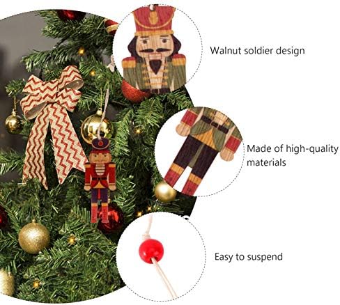 KESYOO 2) Украса 6 бр. Коледни Украшения във формата на Щелкунчика, Дървени Фигурки на Коледните Войник, Декоративно Коледно Подвесное