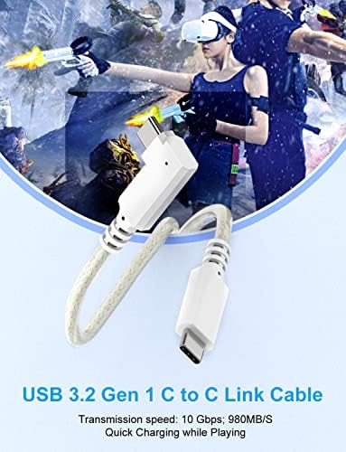 Оптичен кабел Amoner USB C Линк, 16 фута / 5 м, кабел USB-C-USB-C 3.2 Gen1, високоскоростен пренос на данни със скорост 10 gbps