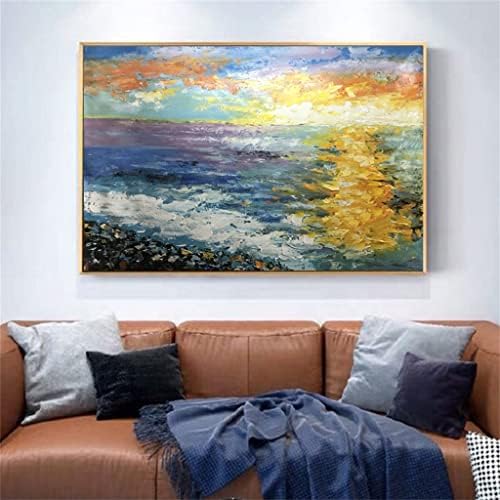 QUESHENG Ocean Art Color Голям е Размерът на Ръчно Рисувани с маслени Бои Стенни Художествена Декоративна живопис Подвесная картината (Цвят: D, Размер: 70x100 см, Без рамка)