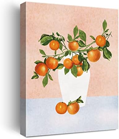 NISTOMISU Разклонение на Портокалово дърво във Ваза Отпечатъци върху Платно Стенен Декор Ретро Портокали Платно Художествена Знак Платно Плакат Подаръци за Дома Кухн?