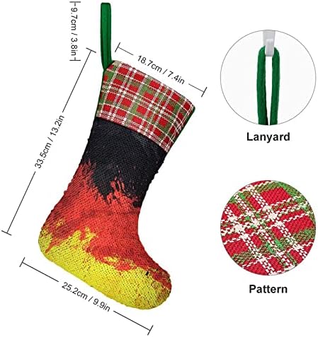 Флаг на Германия Коледни Чорапи С Пайети, Блестящи Стенни Висящи Украси, Украса за Коледната Елха, Празнични Партита