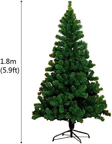 Коледна украса ZPEE 5,9 метра, с Метална стойка Материал Коледно дърво, PVC, Изкуствени клонки с автоматично разпределение, Лесно Монтируемая Бор-Зелена D 1,8 м (5,9 метра)