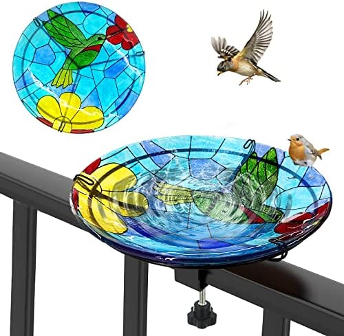 Стъклени вани за птици, установени в бортике LEWIS &WAYNE, за улицата, на 10,5-Инчов Купа за птици, хранилки за птички, за градината,