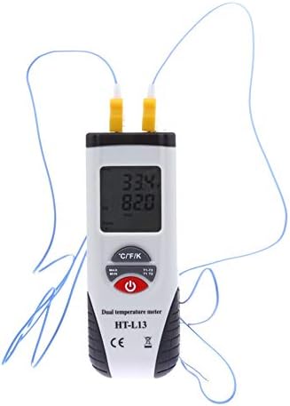 Промишлен дигитален Термометър XJJZS, Цифров Термопара Тип K, Термометър с двоен вход