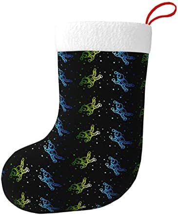 Аугенштерн Коледни Чорапи Астронавт Плуване Синьо-Зелено Камина С Две Лица Окачени Чорапи