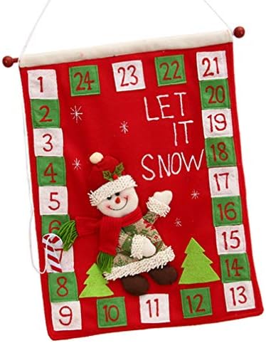 NUOBESTY Украса на Дядо Коледа е Коледен Календар за Обратно Броене Снежен човек Адвент-Календар за Обратно Броене Коледен ден на